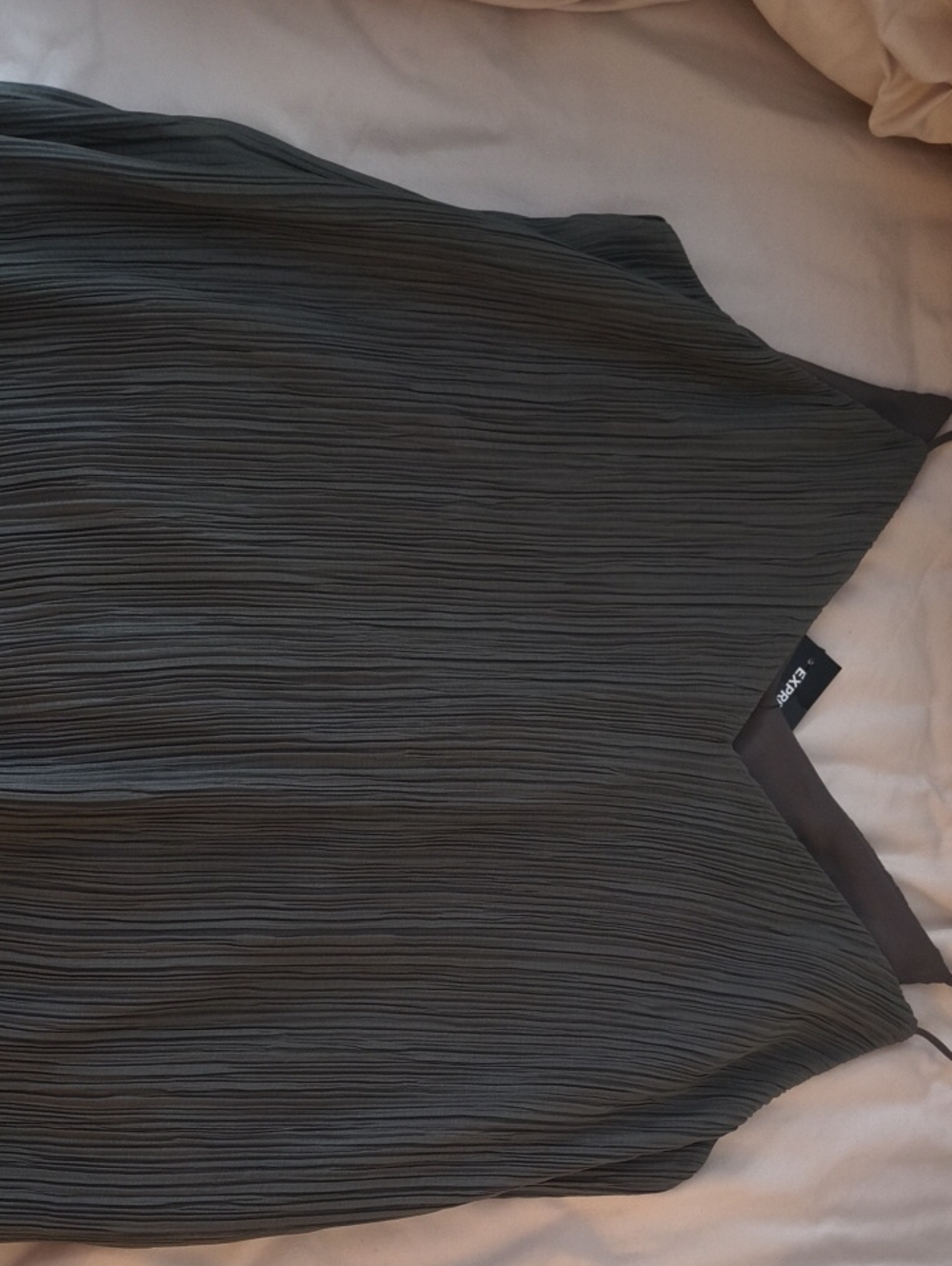 Express Olive Pleated V-Neck Camisole